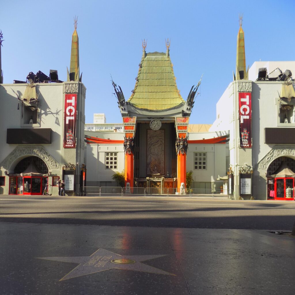 a large truck on Grauman's Chinese Theatre street