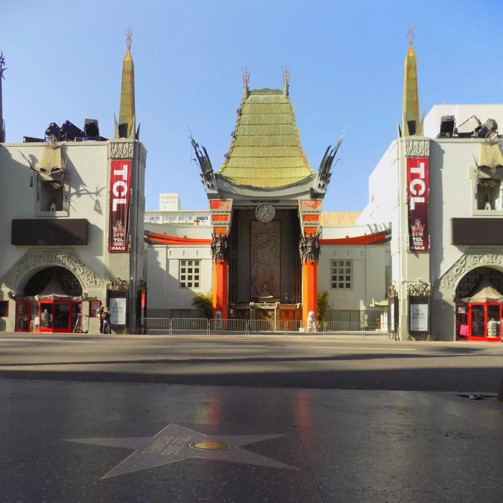 a large truck on Grauman's Chinese Theatre street