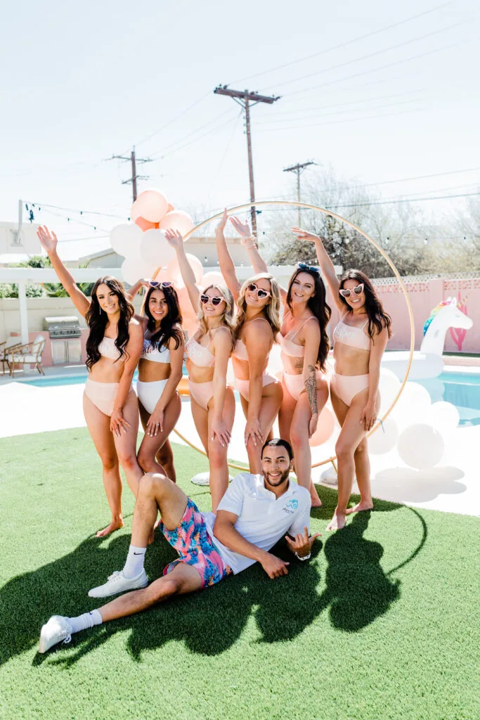 a group of people posing for the camera
