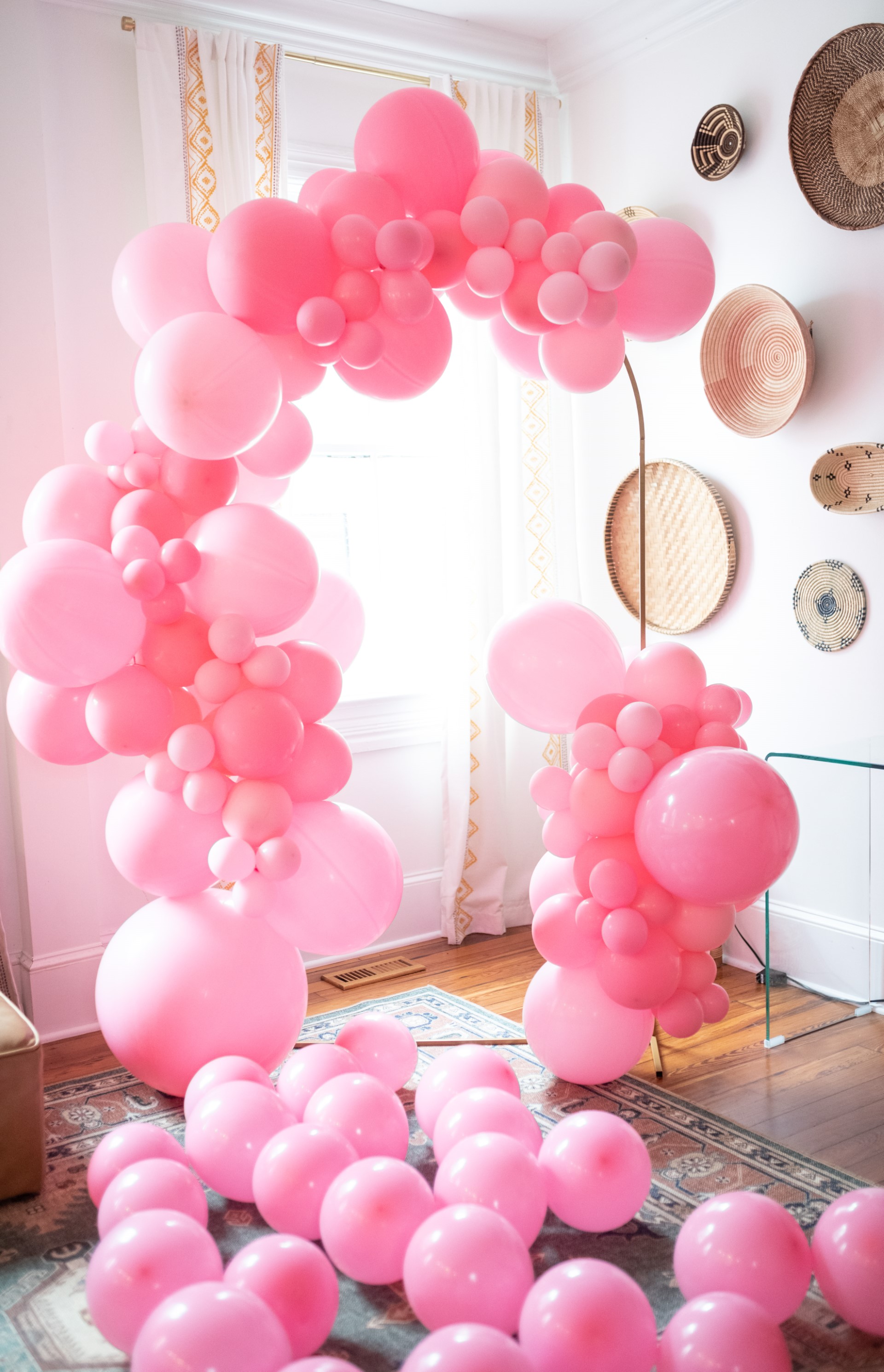 a group of pink flowers on a table