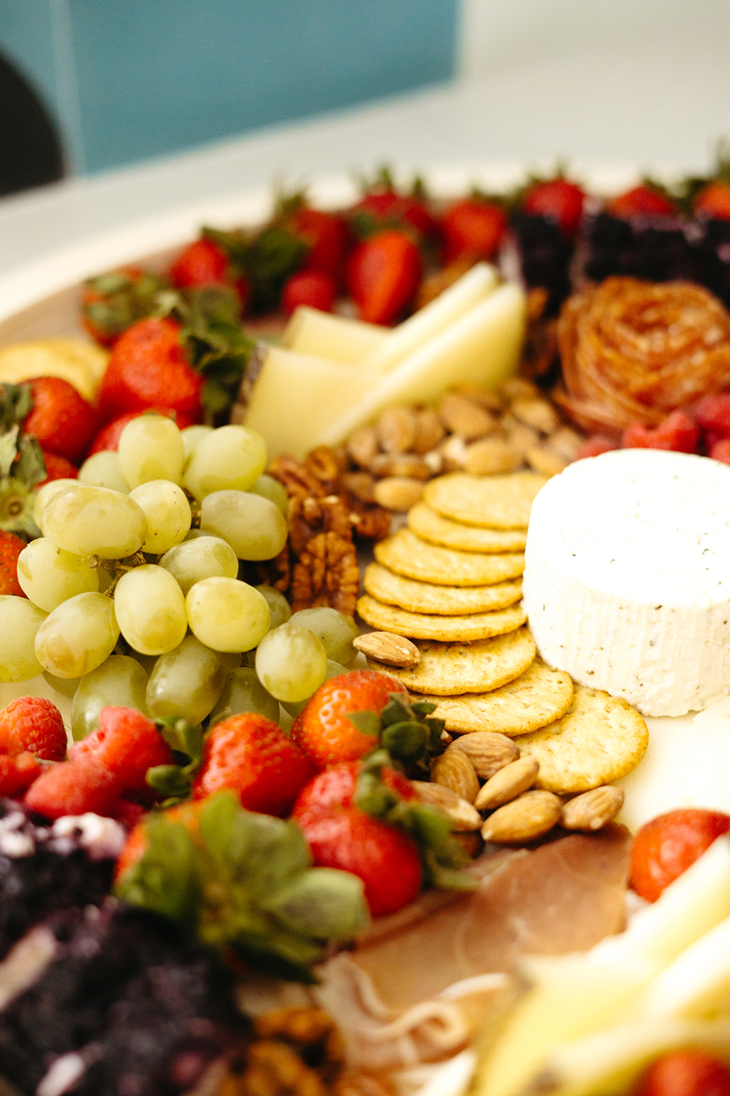 a close up of food on a plate