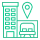 Teal and gray location map icon graphic