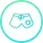 Swim trunks icon in teal on a white background, outlined by a teal circle.