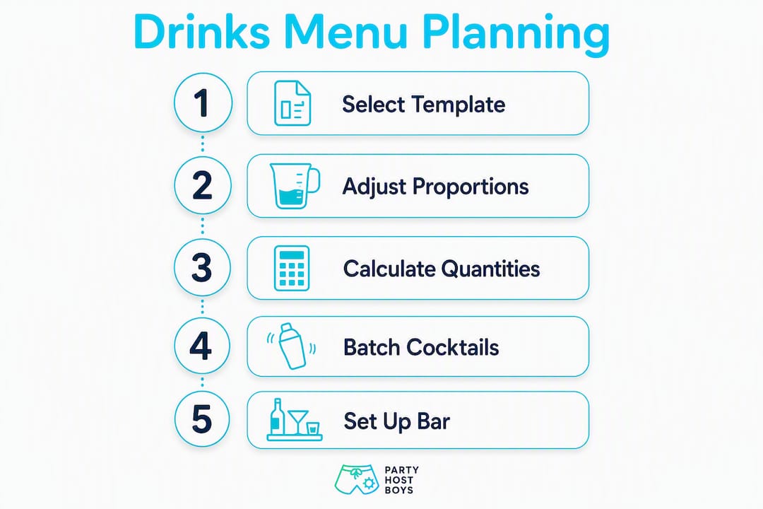 Infographic showing step-by-step drinks menu planning