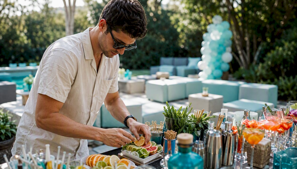 Host arranging custom party setup