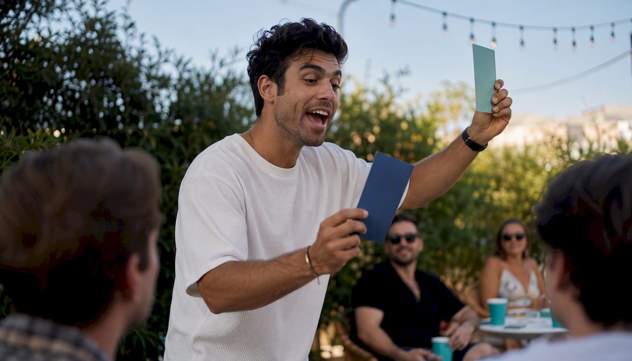 Party host facilitating a guest game